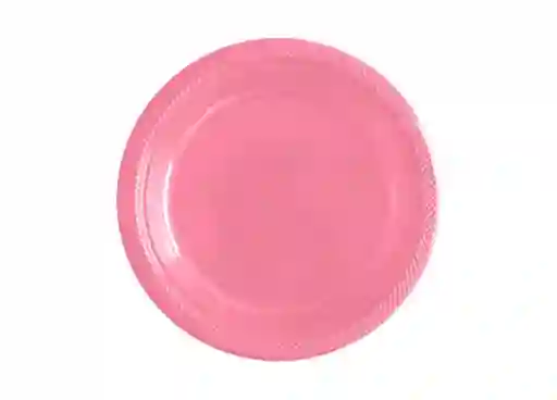 Plato Sempertex Plastico Deluxe 9" Rosado X 10 Und Party