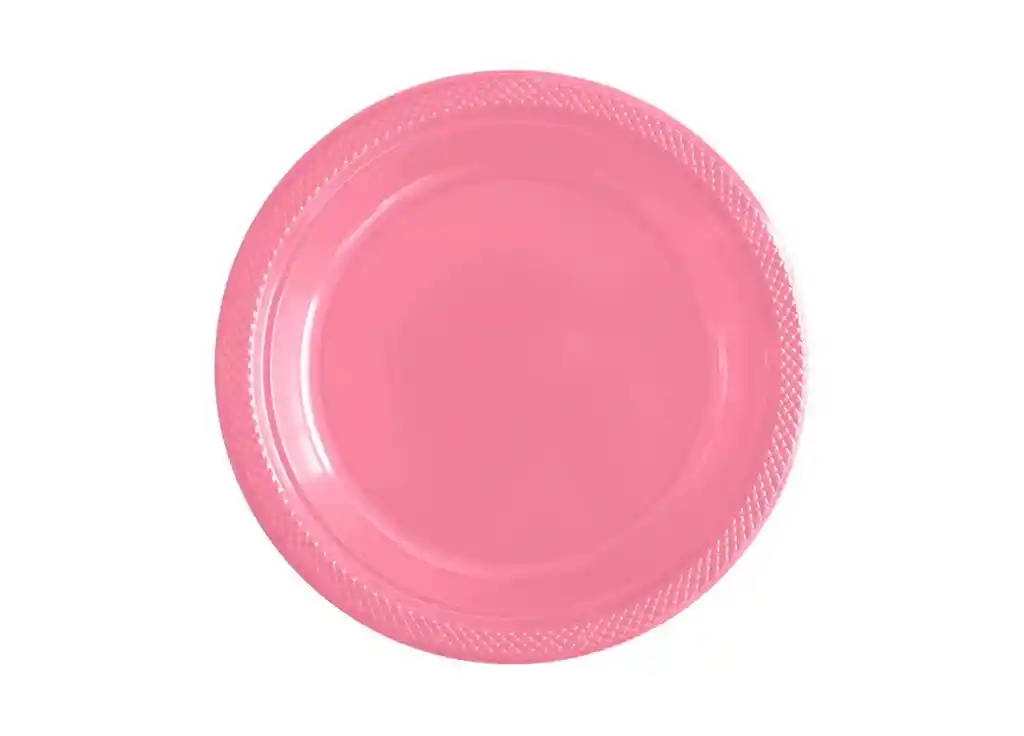 Plato Sempertex Plastico Deluxe 9" Rosado X 10 Und Party