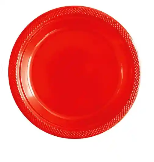 Plato Sempertex Plastico Deluxe 9" Rojo X 10 Und Party