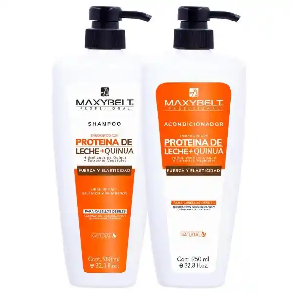 Maxybelt Shampoo + Acondicionador Proteína de Leche y Quinua