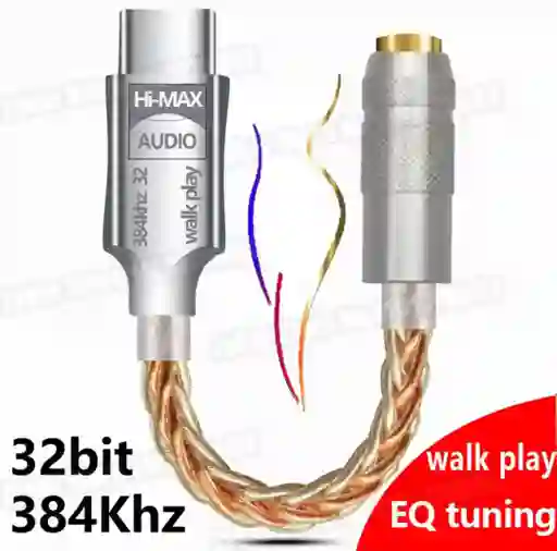 Adaptador Hi-res Tipo C A 3.5mm – Hi-max Audio 32bit 384khz