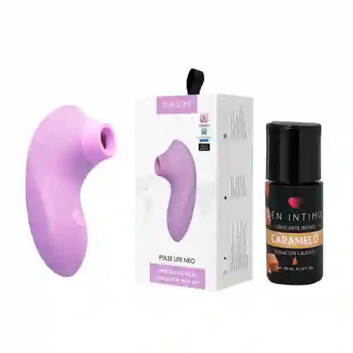Succionador Pulse Lite Neo Morado Svakom + Lub Caliente Caramelo 30ml Sen Intimo
