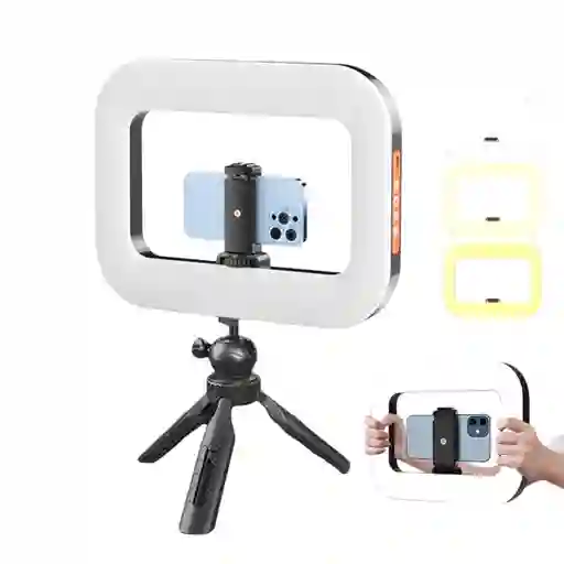 Aro De Luz Led De Mesa Y Soporte Para Celular