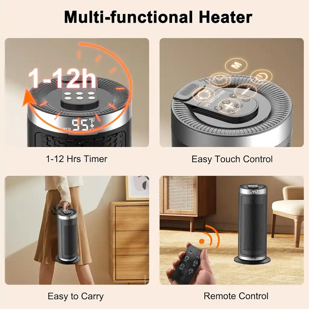 Calefactor Electrico Ambiente Portatil Calentador Silencioso