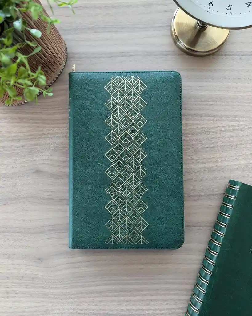 Biblia Ultrafina Ntv De Zíper Con Filament Sentipiel Verde Esmeralda
