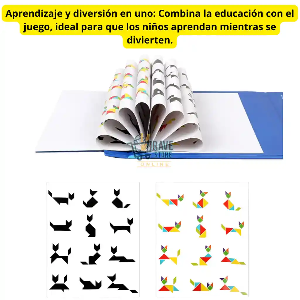 Juego Tangram Magnético De Madera Para Niños Rosa
