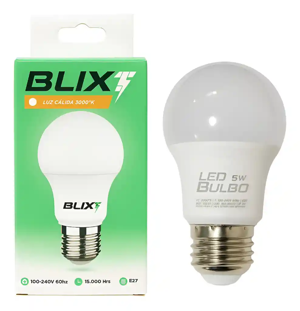 Bombillo Luz Calida 3000k Led 5w Eco Blix Bulbo
