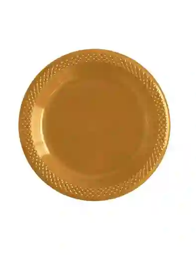 Plato Sempertex Plastico Deluxe 6" Dorado X 10 Und Party