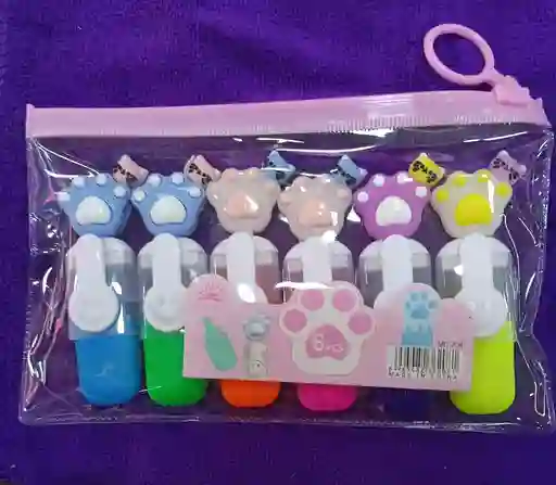 Resaltadores Huellitas X 6 Neon