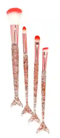 Brochas Por 4 Unidades En Forma De Sirena Rojas