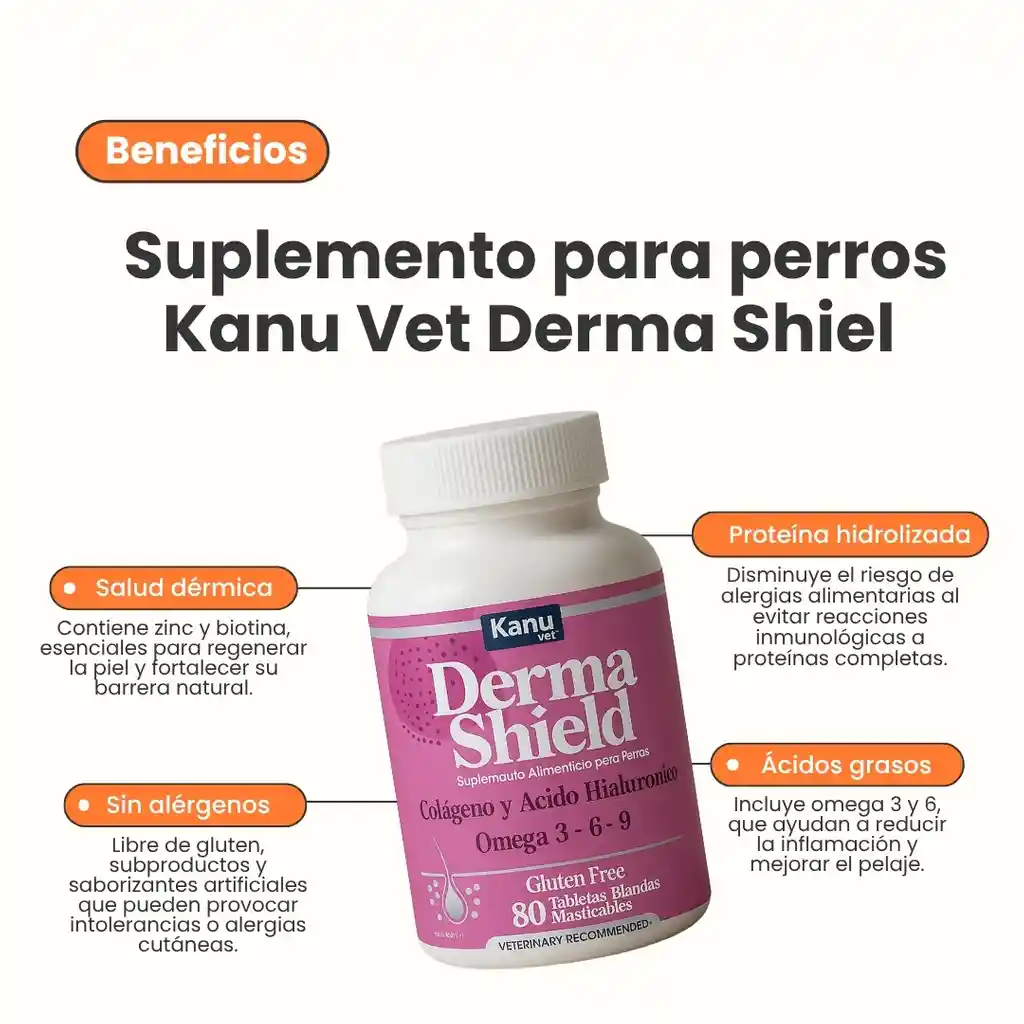 Suplemento Vitamínico Derma Shield Kanu Vet Masticable Para Perros