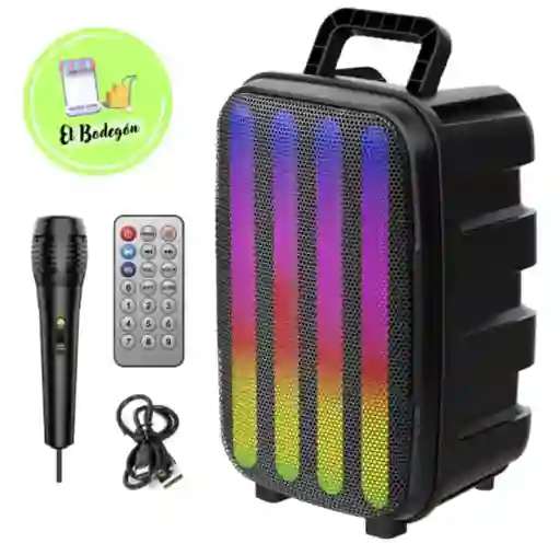 Parlante Recargable Excelente Sonido Micrófono Luces Led Control Remoto!🎶