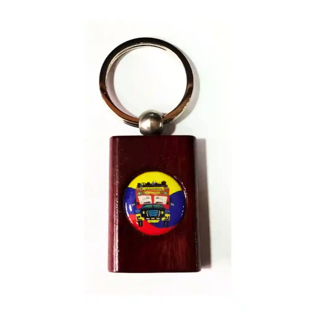 Llavero De Madera, Colombia Cuadrado