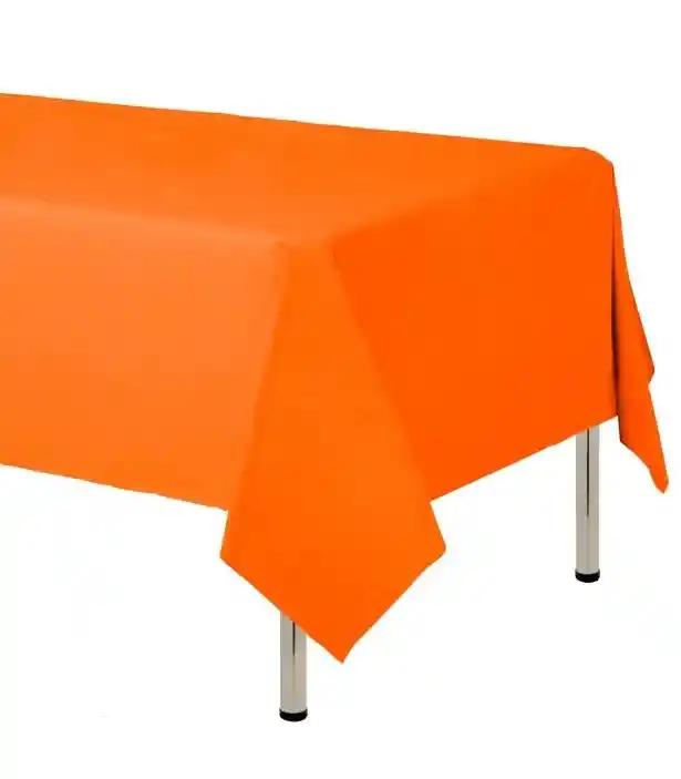 Mantel Rectangular Plastico Para Fiesta Naranja Sempertex Party