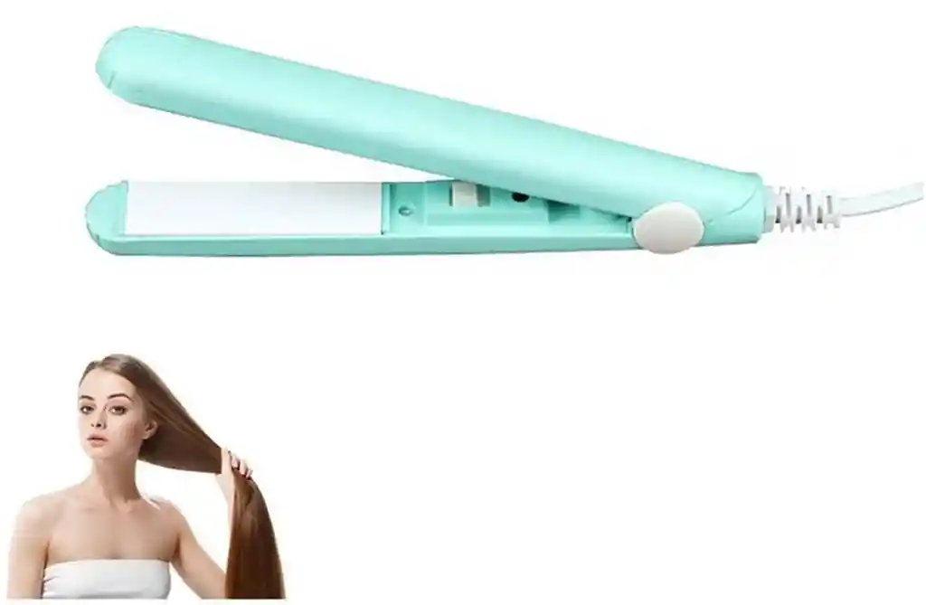 Mini Plancha Qa02 Cabello Alisadora Portatil Viajera Pelo Verde Menta