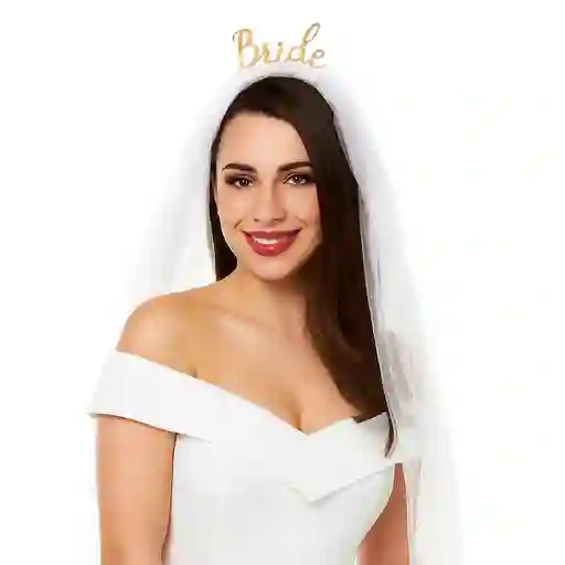 Diadema Bride Con Velo Despedida De Soltera