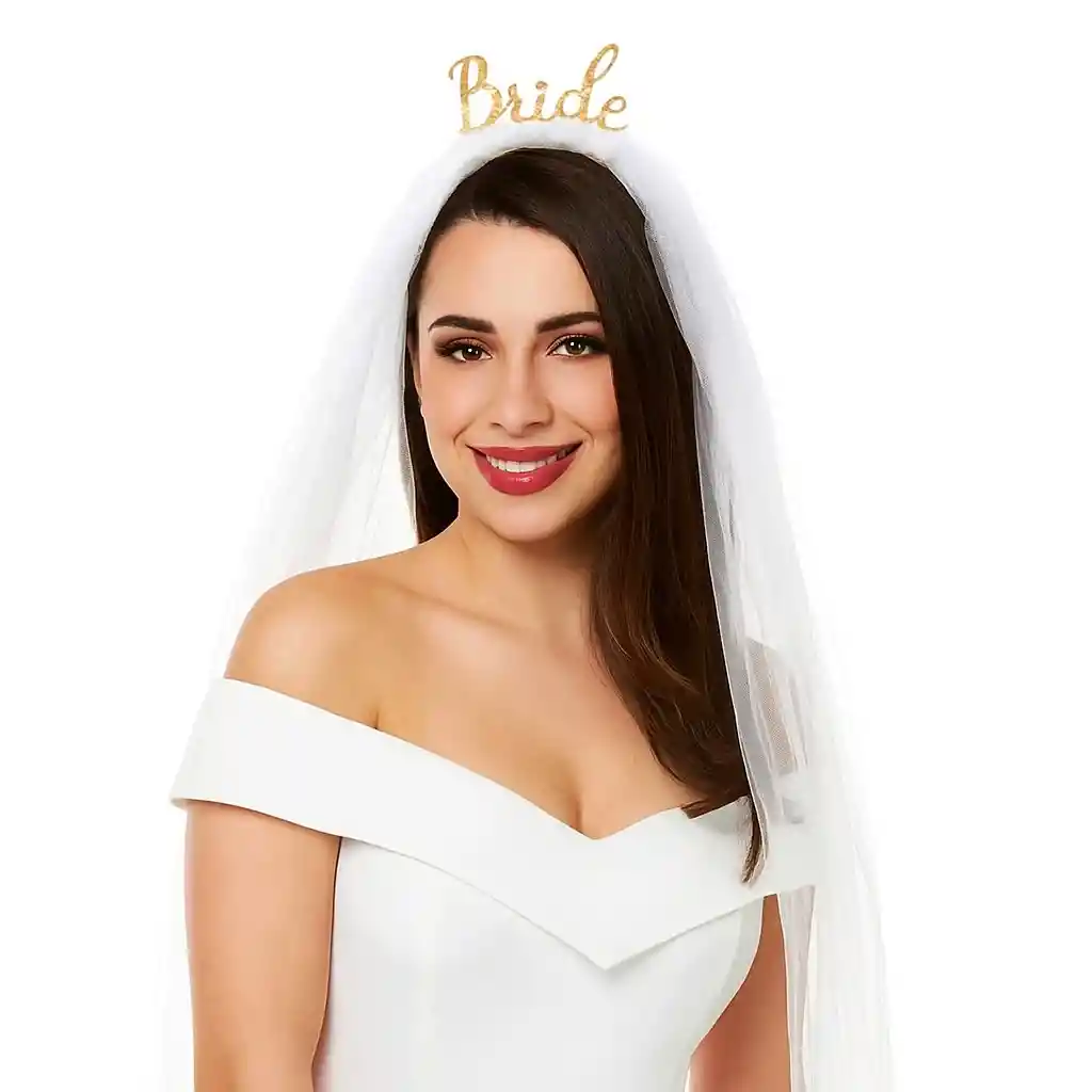 Diadema Bride Con Velo Despedida De Soltera