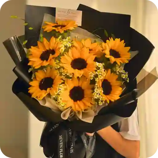 Bouquet Black De 8 Girasoles