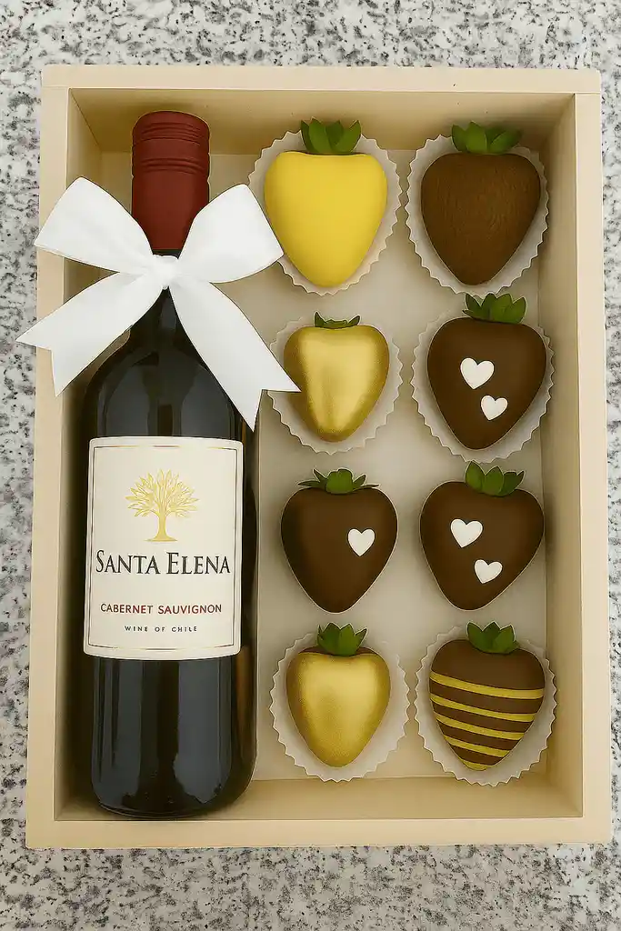 Vino Santa Helena + 6 Fresas Con Chocolate