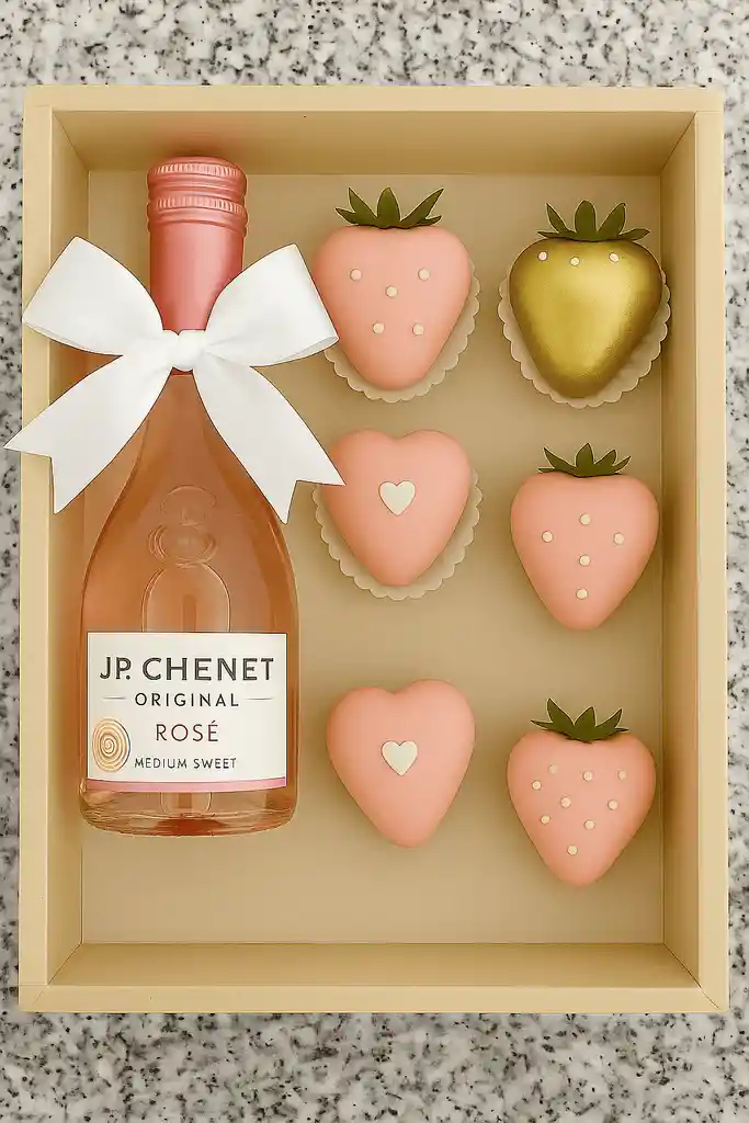 Vino Jp + 6 Fresas Con Chocolate