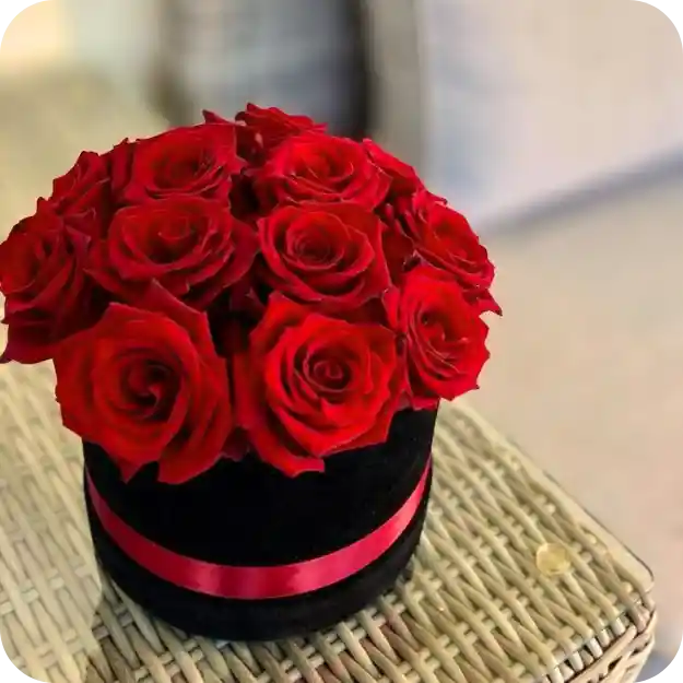 Mini Cilindro De 12 Rosas Rojas