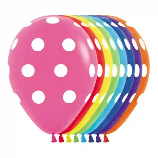 Globos R12 Sempertex Polka Puntos Blancos X 10 Und Uds