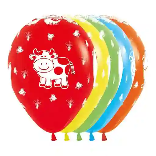 Globos R12 Sempertex Animales De Granja X 10 Und