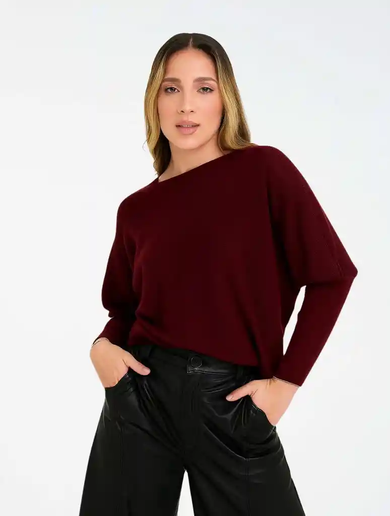 Suéter Para Mujer Cuello Bandeja - Samba Vino