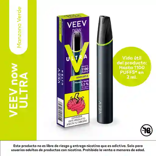 Vape Veev Now Ultra Sour Apple 1100 Puff