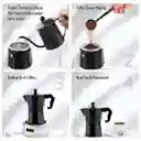 Cafetera Manual Metálica 6 Tazas Tipo Expreso