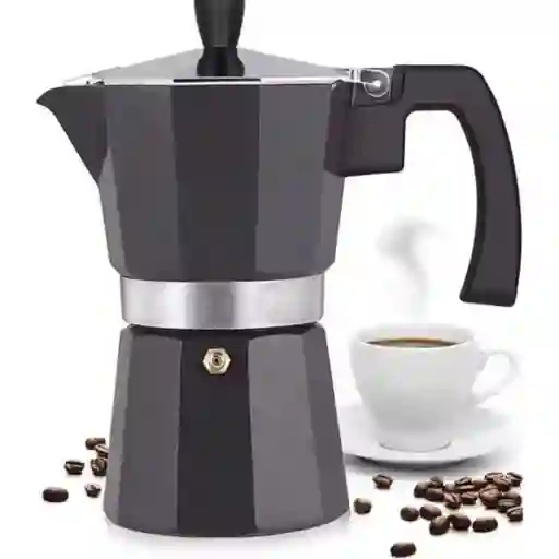 Cafetera Manual Metálica 6 Tazas Tipo Expreso