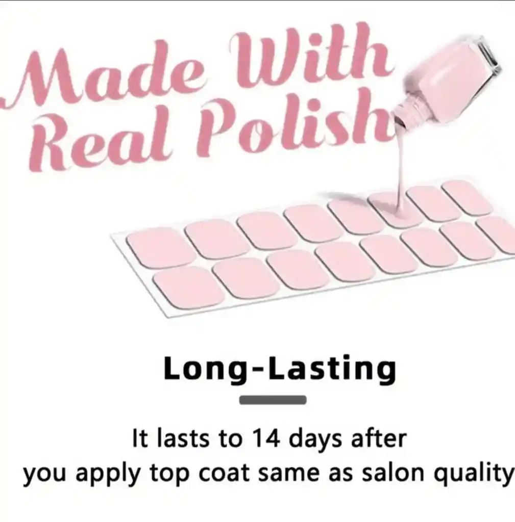 Stickers Para Uñas 💅 Manicure Fácil Y Rápido – 1 A 2 Semanas 💅 Manicure Al Instante ✨ Fácil De Aplicar Y Retirar. Duran 1 A 2 Semanas, Protegen Tu Uña Y Vienen En Diseños Modernos 💖