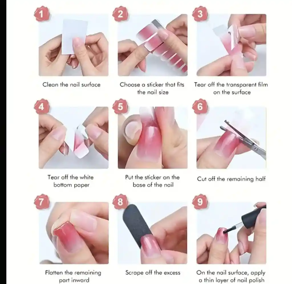 Stickers Para Uñas 💅 Manicure Fácil Y Rápido – 1 A 2 Semanamanicure Al Instante ✨ Fácil De Aplicar Y Retirar. Duran 1 A 2 Semanas, Protegen Tu Uña Y Vienen En Diseños Modernos 💖