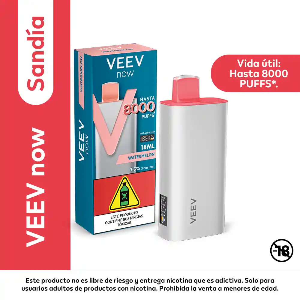 Vape Veev Now Sandía 8000 Puffs
