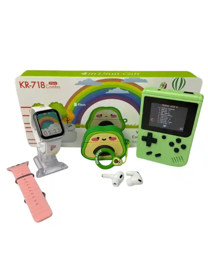Combo Infantil Kr-718 Mini 4 En 1 (watch + Sup + Tws + Case)