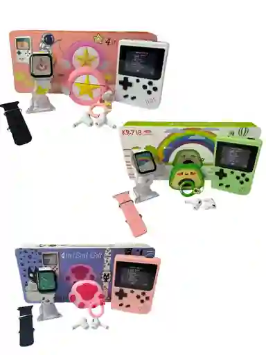 Combo Infantil Kr-718 Mini 4 En 1 (watch + Sup + Tws + Case)