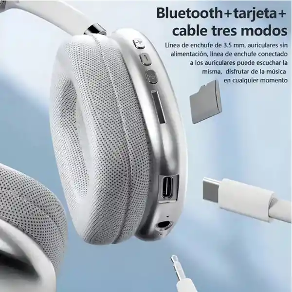 Audifonos Diadema Inalambricos Bluetooth P9 Negro