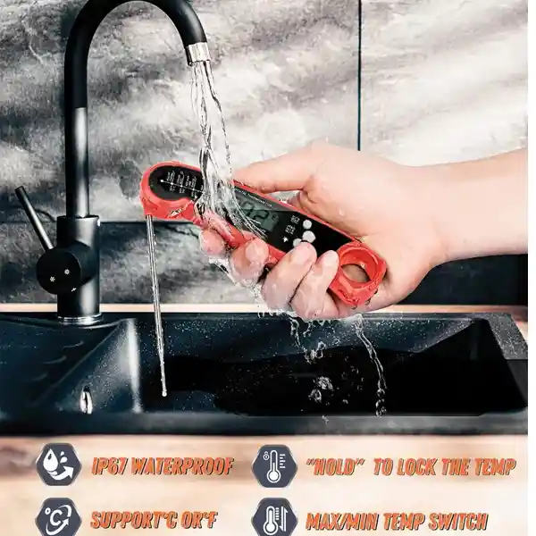 Termómetro Digital Cocina Carnes Líquidos Aceite Plegable