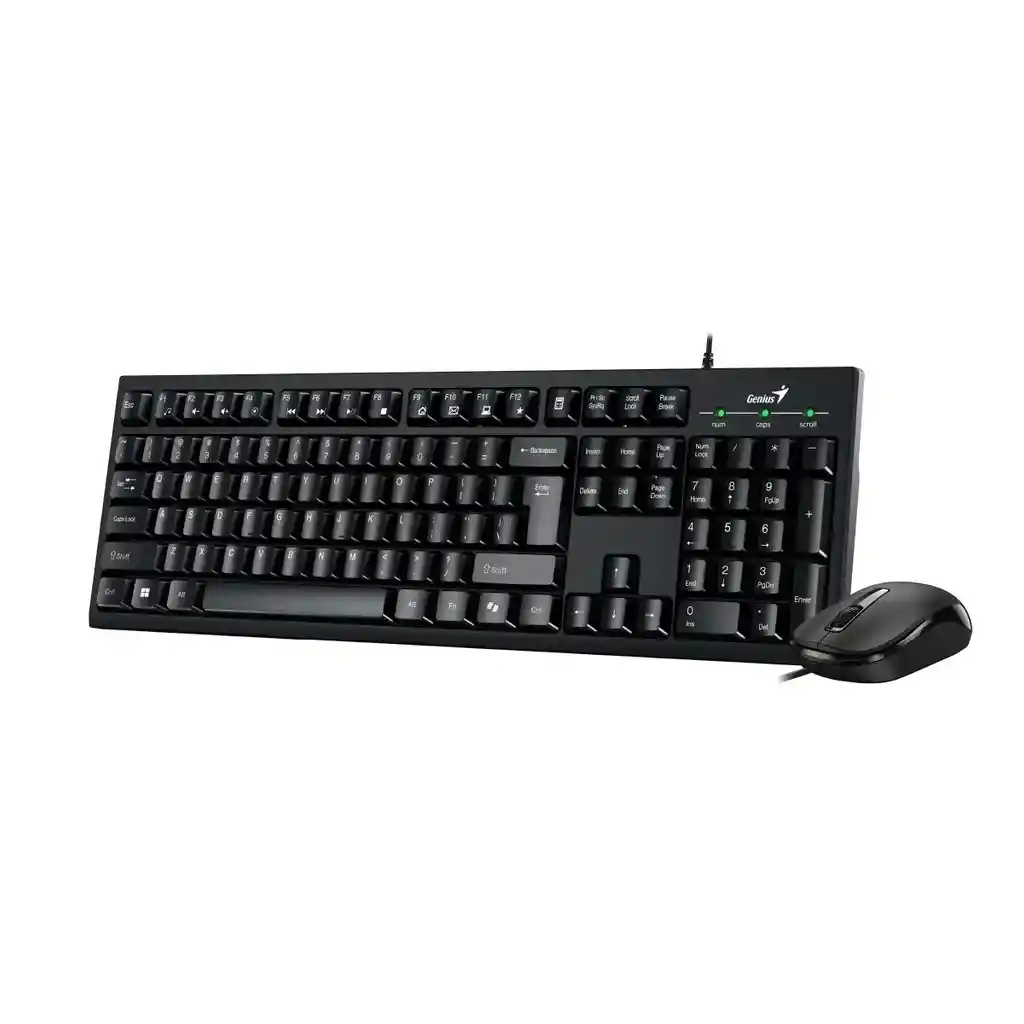 Combo De Teclado Y Mouse Alámbrico Genius Km-100se Negro