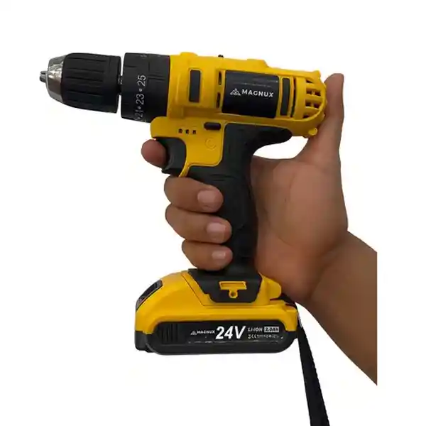 Taladro Atornillador Inalámbrico 2 Baterias 10mm Magnux 24v 23 Nm 27
