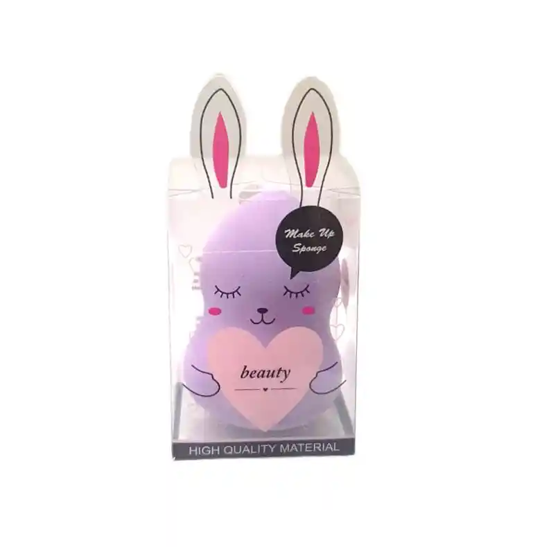 Esponja Aplicador De Maquillaje Beauty Conejo Morado