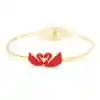 Pulsera Cisnes Encantados En Acero Inoxidable - Rojo
