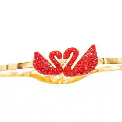 Pulsera Cisnes Encantados En Acero Inoxidable - Rojo