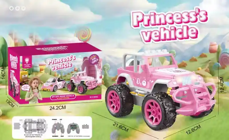 Juguete Carro A Control Remoto Para Niña Todo Terreno