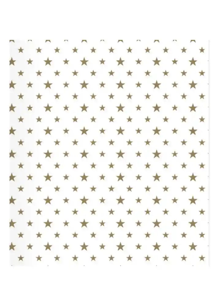 Papel De Regalo Blanco Estrellas Doradas 48 X 68 Cm. X 2 Unidades