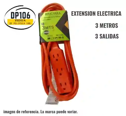 Extension Electrica 3 Metros Con Regleta