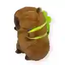 Peluche Capibara Marrón Con Maleta De Tortuga Verde 23cm