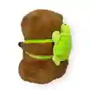 Peluche Capibara Marrón Con Maleta De Tortuga Verde 23cm