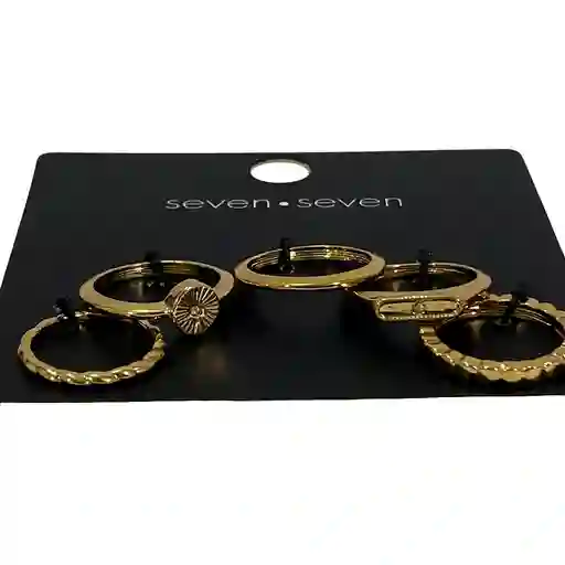 Set X5 Anillos Abstractos Style| Color Dorado - F1 21-0101053