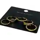 Set X5 Anillos Abstractos Style| Color Dorado - F1 21-0101053